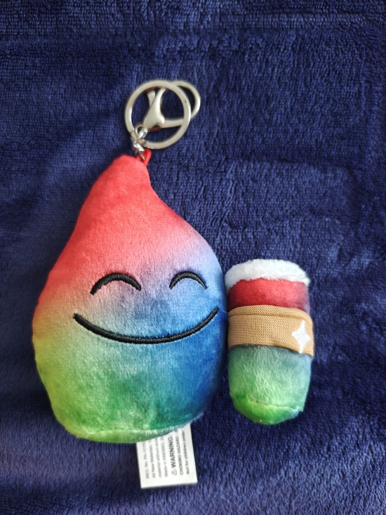 google Other - Rainbow Plush Google Gemini Keychain with Smiling Face - Multicolor